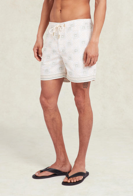 Short de bain Telha Print Oceano - Écru